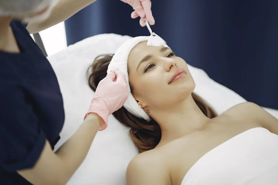 Gentle facial treatment in a beauty salon